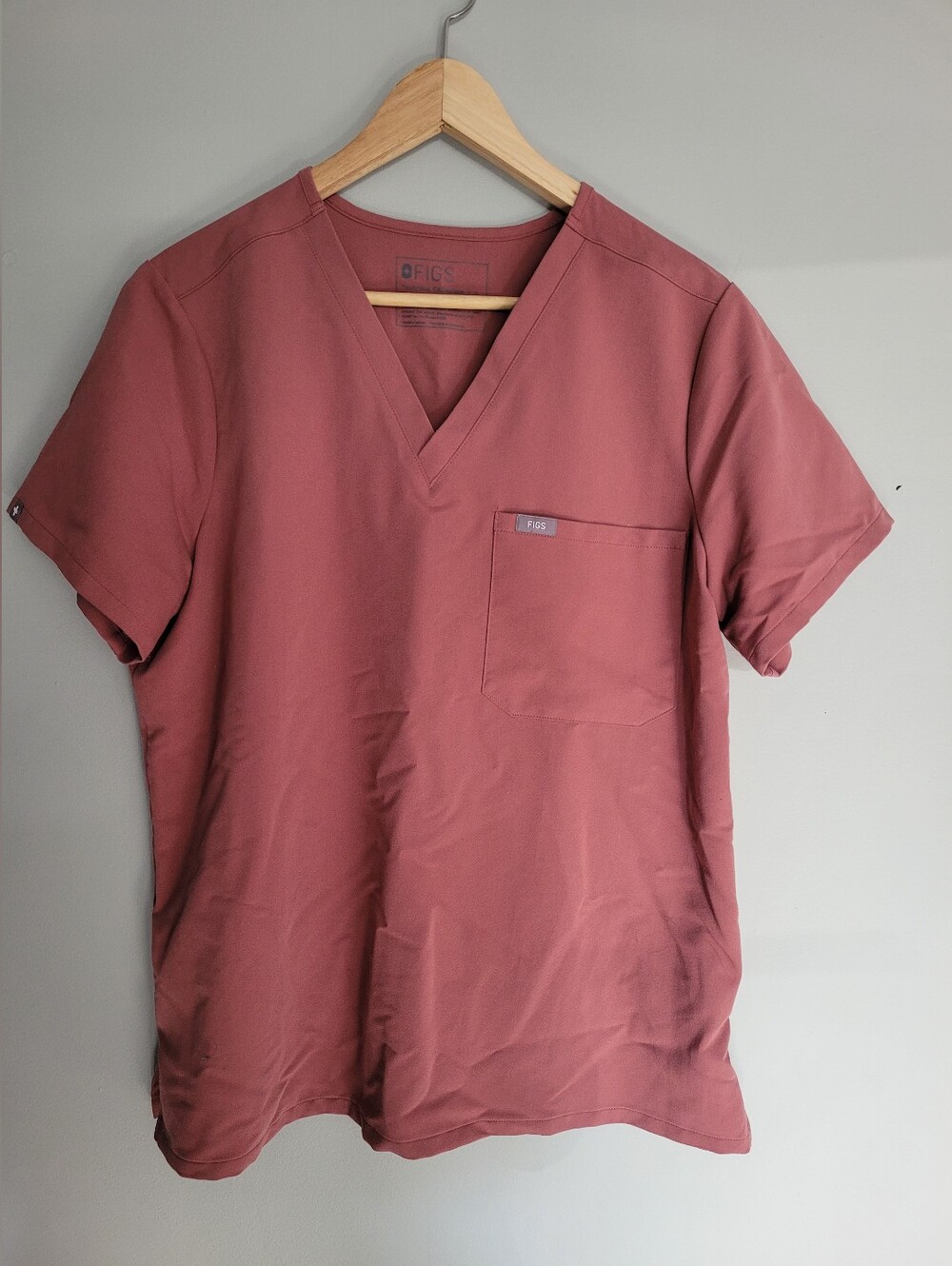 FIGS Mauve Catarina One-Pocket Scrub Top - Size Large